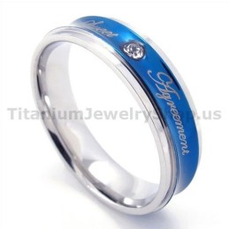Älskling Titanring Med Diamant
