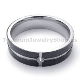 Svart Titanring Med Diamant