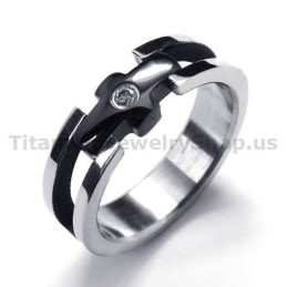 Korsring I Titan Med Diamant