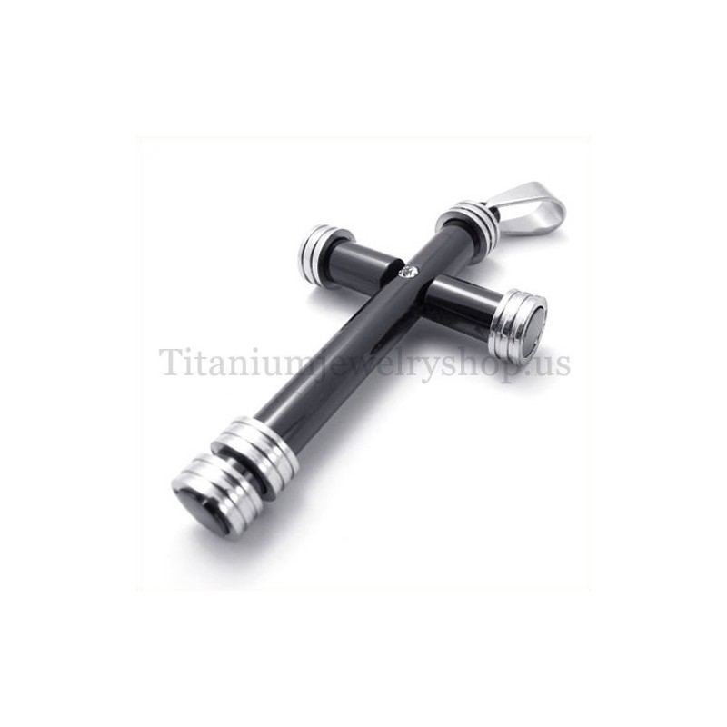 Moderiktigt Svart Cylinderformat Titan Korshänge Moderiktigt Svart Cylinderformat Titan Korshänge