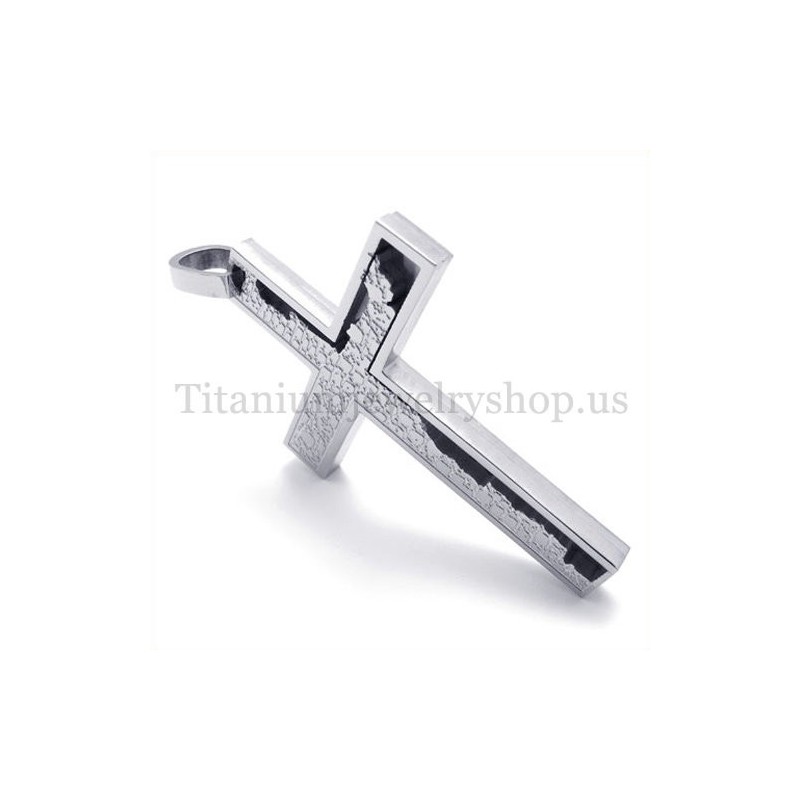 Ofullständig Fyllning Silver Quadrate Titan Cross Hänge Ofullständig Fyllning Silver Quadrate Titan Cross Hänge