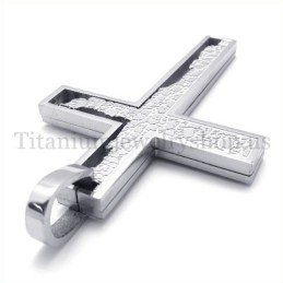 Ofullständig Fyllning Silver Quadrate Titan Cross Hänge