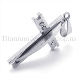 Silver Med Diamanter, Moderiktigt Titan Korshänge