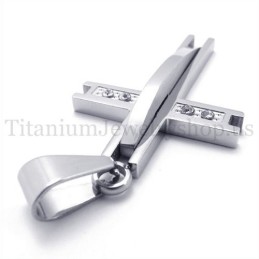 Silver Med Diamanter, Moderiktigt Titan Korshänge