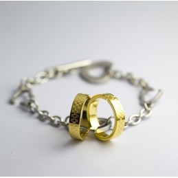 Guldfärgad Dubbelcirkel Titanarmband