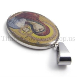 Madonna Och Jesus-Serien Ren Titan-Hänge