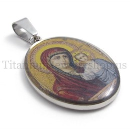 Madonna Och Jesus-Serien Ren Titan-Hänge