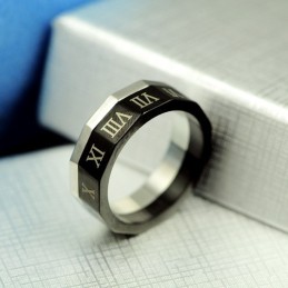 Fina Romerska Siffror Titanring För Män