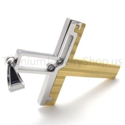 Nytt Duotone Hollowed Cross Titanhänge