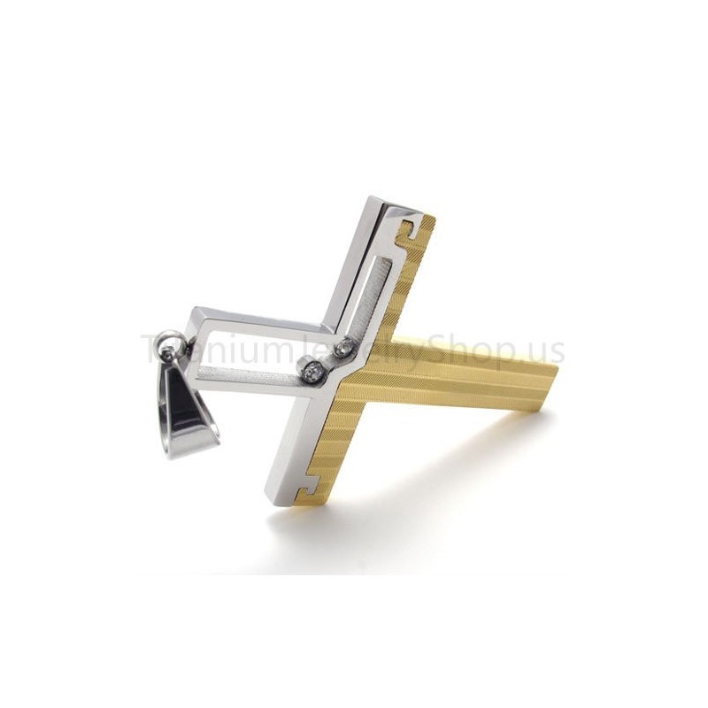 Nytt Duotone Hollowed Cross Titanhänge Nytt Duotone Hollowed Cross Titanhänge