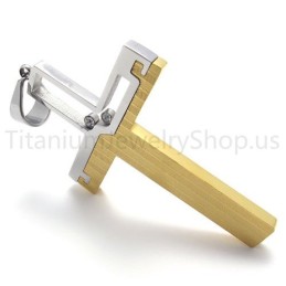 Nytt Duotone Hollowed Cross Titanhänge