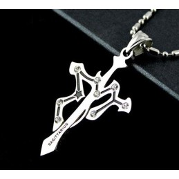 Halsband Med Hängen I Ren Titan Och Kors I Sagittarius