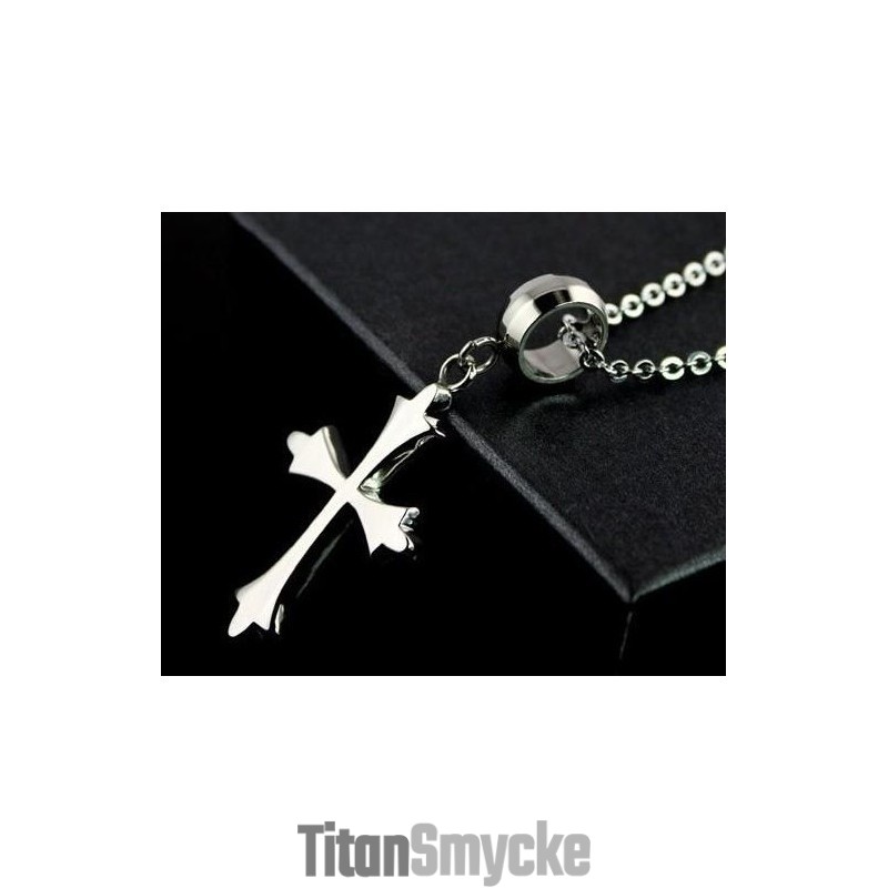 Herrhängen Och Halsband I Rent Titan Med Kors 02