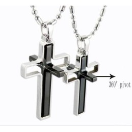 Rent Titan Parhänge Halsband Roterande Kors