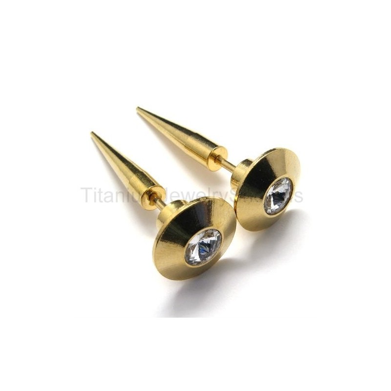 Örhängen I Titan Med Hobnail-Motiv I Guld Örhängen I Titan Med Hobnail-Motiv I Guld