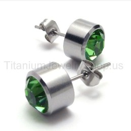 Silver Tank Titan Gröna Diamantörhängen