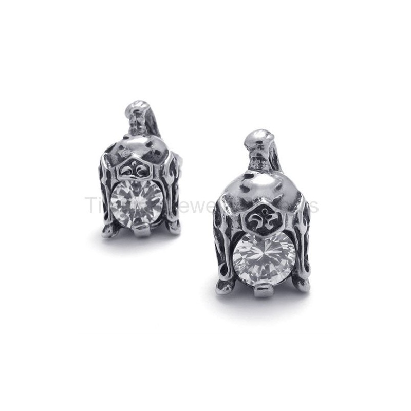 Hjälm Retro Titan Med Diamantörhängen Hjälm Retro Titan Med Diamantörhängen