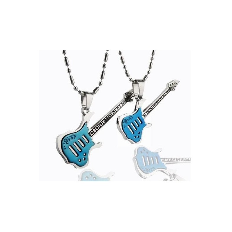 1 Par Halsband I Rent Titan Med Hängen I Gitarr 1 Par Halsband I Rent Titan Med Hängen I Gitarr
