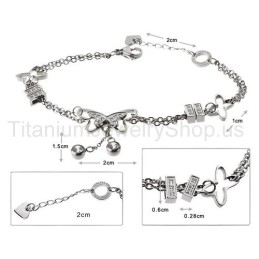 Armband I Titan Med Flygande Fjäril