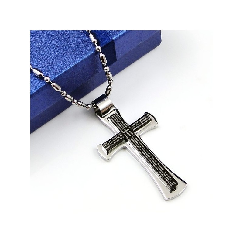 Cool Man Svart Kors Halsband I Rent Titan (Nytt) Cool Man Svart Kors Halsband I Rent Titan (Nytt)