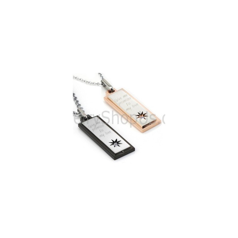 Titan Roséguld Och Svarta Kärlekshängen Med Gratis Kedjor Och Diamanter C508 Titan Roséguld Och Svarta Kärlekshängen Med Gratis Kedjor Och Diamanter C508
