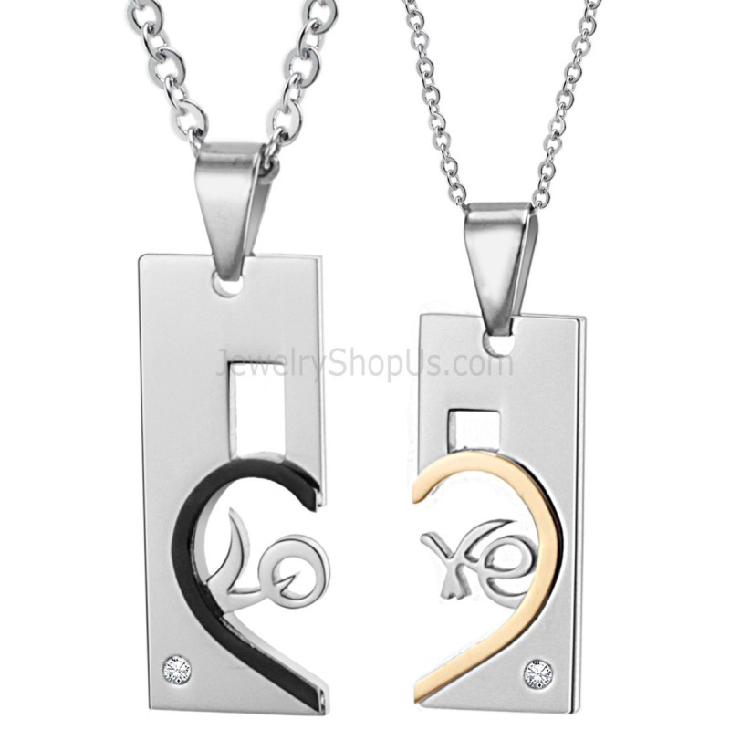 Titan Roséguld Och Svart Älskling "Love"-Hängen Med Strass Och Gratis Kedjor C539 Titan Roséguld Och Svart Älskling "Love"-Hängen Med Strass Och Gratis Kedjor C539