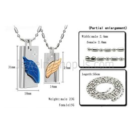 Titanblå Och Roséguldfärgade Ängelarmband Med Strass Och Gratis Kedjor C387