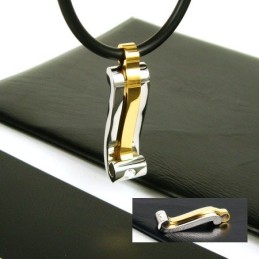 Cool Man Strip Ädelsten Halsband Hänge I Titan Stål