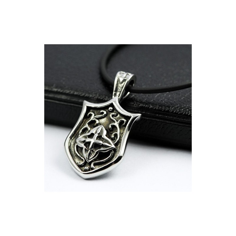 Cool Man Unik Sköld Ren Titan Halsband Hänge Gåva Cool Man Unik Sköld Ren Titan Halsband Hänge Gåva