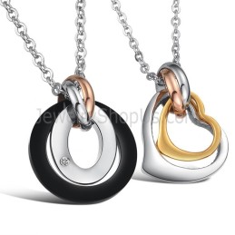 Titanringar Och Hängen För Älsklingälskare Med Strass Och Fria Kedjor C606