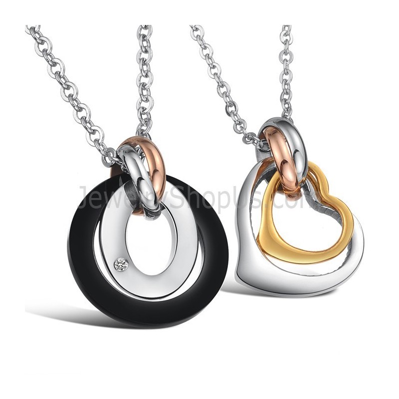 Titanringar Och Hängen För Älsklingälskare Med Strass Och Fria Kedjor C606 Titanringar Och Hängen För Älsklingälskare Med Strass Och Fria Kedjor C606