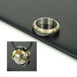 3-Ring Och 3-Färgat Halsband I Rent Titan, Hänge, Fri Kedja