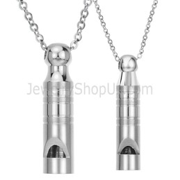 Titan Silver Lovers Whistle Hängsmycken Med Gratis Kedjor 205