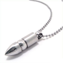Noble Man Solid Bullet Pure Titanium Halsband Hänge