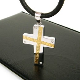 Cool Man Cross Ädelsten-Ren Titan Hänge