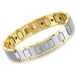 Volfram Högglans Magnetisk Energi Hälsoarmband Plantering 18K Guld C940