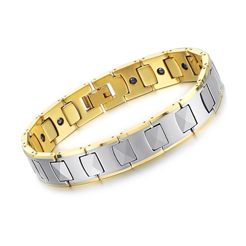 Volfram Högglans Magnetisk Energi Hälsoarmband Plantering 18K Guld C940 Volfram Högglans Magnetisk Energi Hälsoarmband Plantering 18K Guld C940