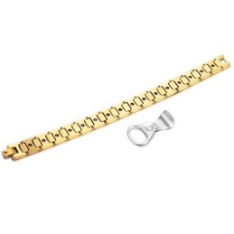 Volfram Högglans Magnetisk Energi Hälsoarmband Plantering 18K Guld C940