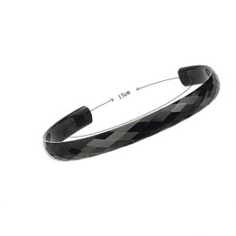 Svarta Volfram Högglanspolerade Pararmband C896
