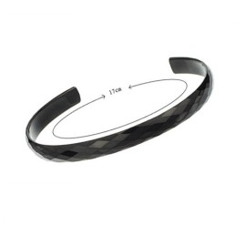Svarta Volfram Högglanspolerade Pararmband C896