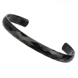 Svarta Volfram Högglanspolerade Pararmband C896