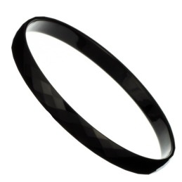 Svart Volfram Högglans Armband C888