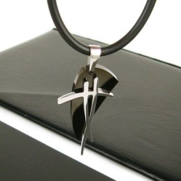 Sutra Man Svart Symbol Titan Stål Hänge Halsband Gåva
