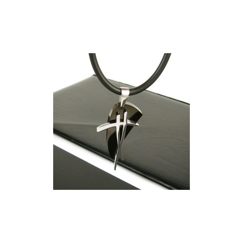 Sutra Man Svart Symbol Titan Stål Hänge Halsband Gåva Sutra Man Svart Symbol Titan Stål Hänge Halsband Gåva
