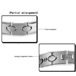 Volfram Silverarmband Med Energi Magnetisk Sten C944