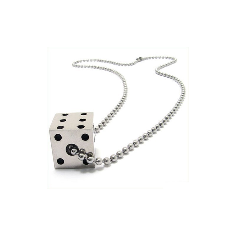 Cool Man Solid Tärningar Ren Titan Halsband Hänge Cool Man Solid Tärningar Ren Titan Halsband Hänge