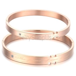 Tatanium Roséguldfärgade Pararmband Med Strass C710