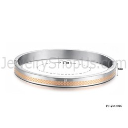 Tatanium Roséguld Och Svart Rutnätspararmband Med Strass C746