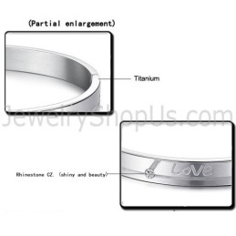 Tatanium "Love" Pararmband Med Strass C874