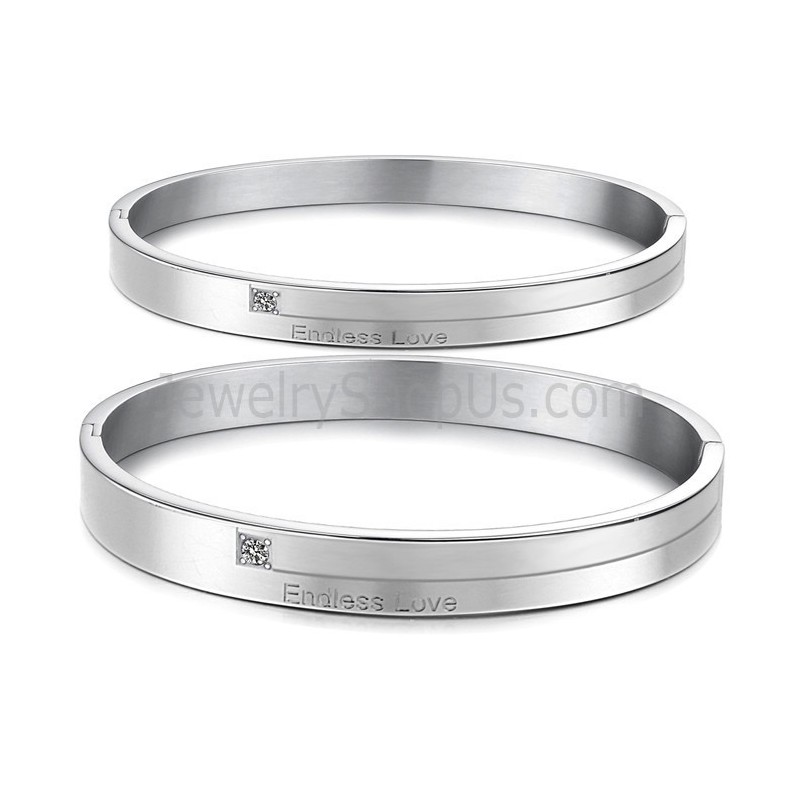 Tatanium "Oändlig Kärlek" Pararmband Med Strass C870 Tatanium "Oändlig Kärlek" Pararmband Med Strass C870